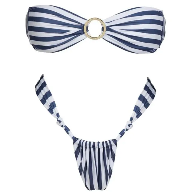 Striped Tube Top Sexy Bikini Swimsuit For Women Stripes M - Shop at LoveMi