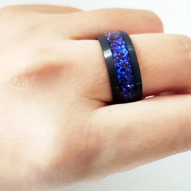 European And American Fashion 8mm Flat Patch Stainless Steel Ring