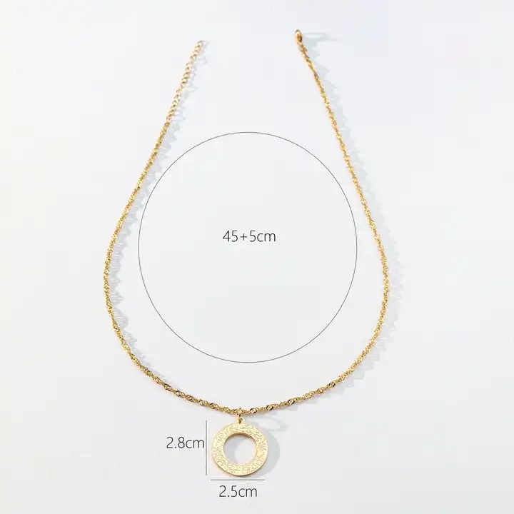 Stainless Steel Ring Word Faith Necklace