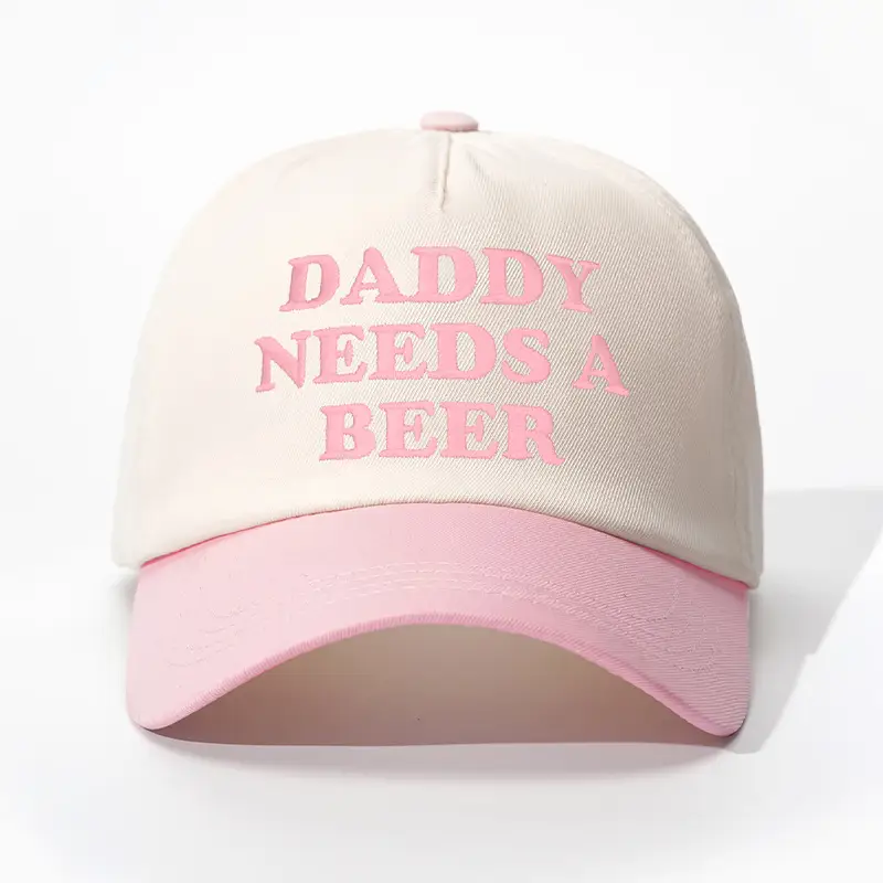 New-style Embroidered DADDY Color-block Baseball Cap
