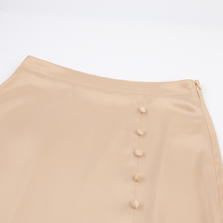 Title 7, Mid-Length High-Waist All-Match A-Line Hip Skirt