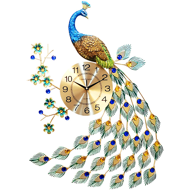 Peacock Metal Wall Clock