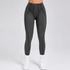Women's Fashion Personalized Fitness Pants Tight Trousers - Gray - View 1