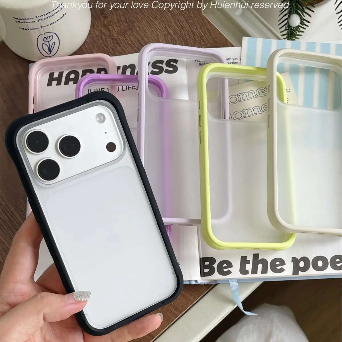 Candy-colored Minimalist Liquid Silicone Frame Phone Case