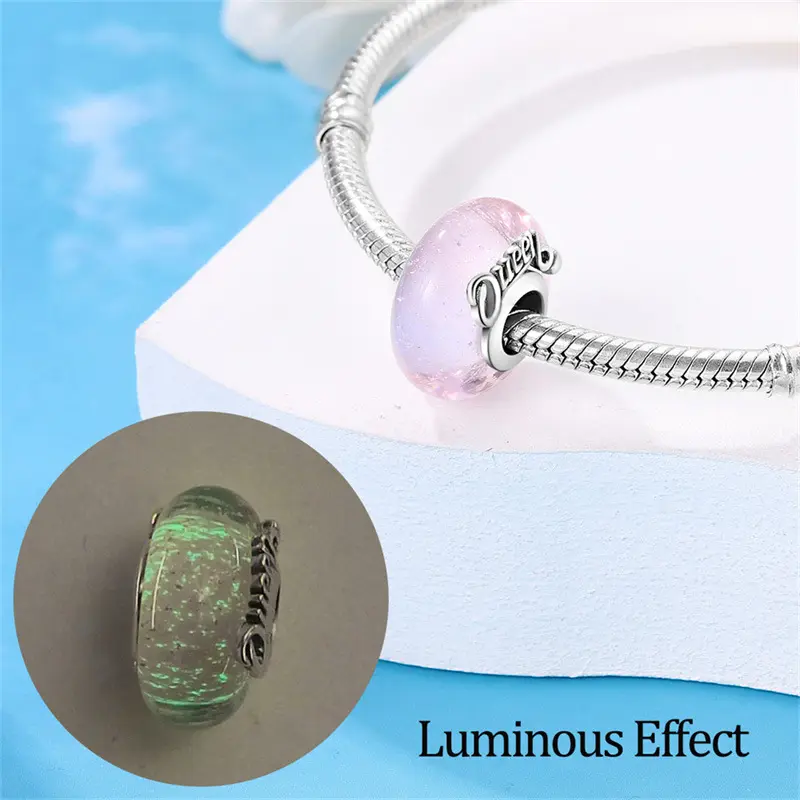 DIY Ocean Rose Glass Pendant Beaded Bracelet