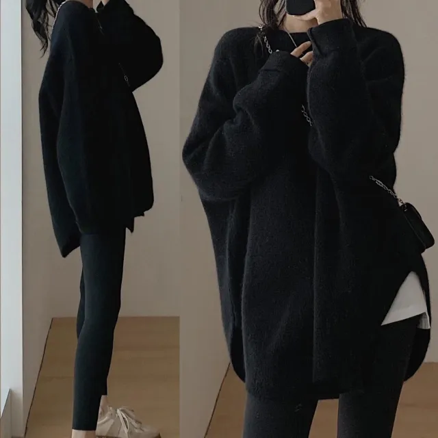 Idle Style High grade French Pullover Bottoming Sweater Black - Shop at LoveMi