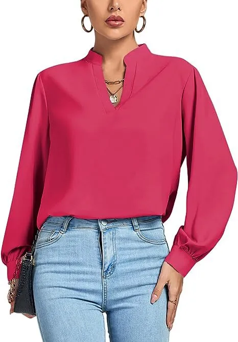 Women's Loose Shirt Shirt Top - Red