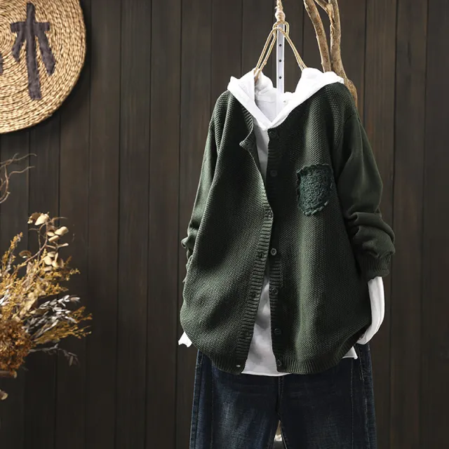 Autumn Casual Single breasted Outerwear Top Green - Shop at LoveMi