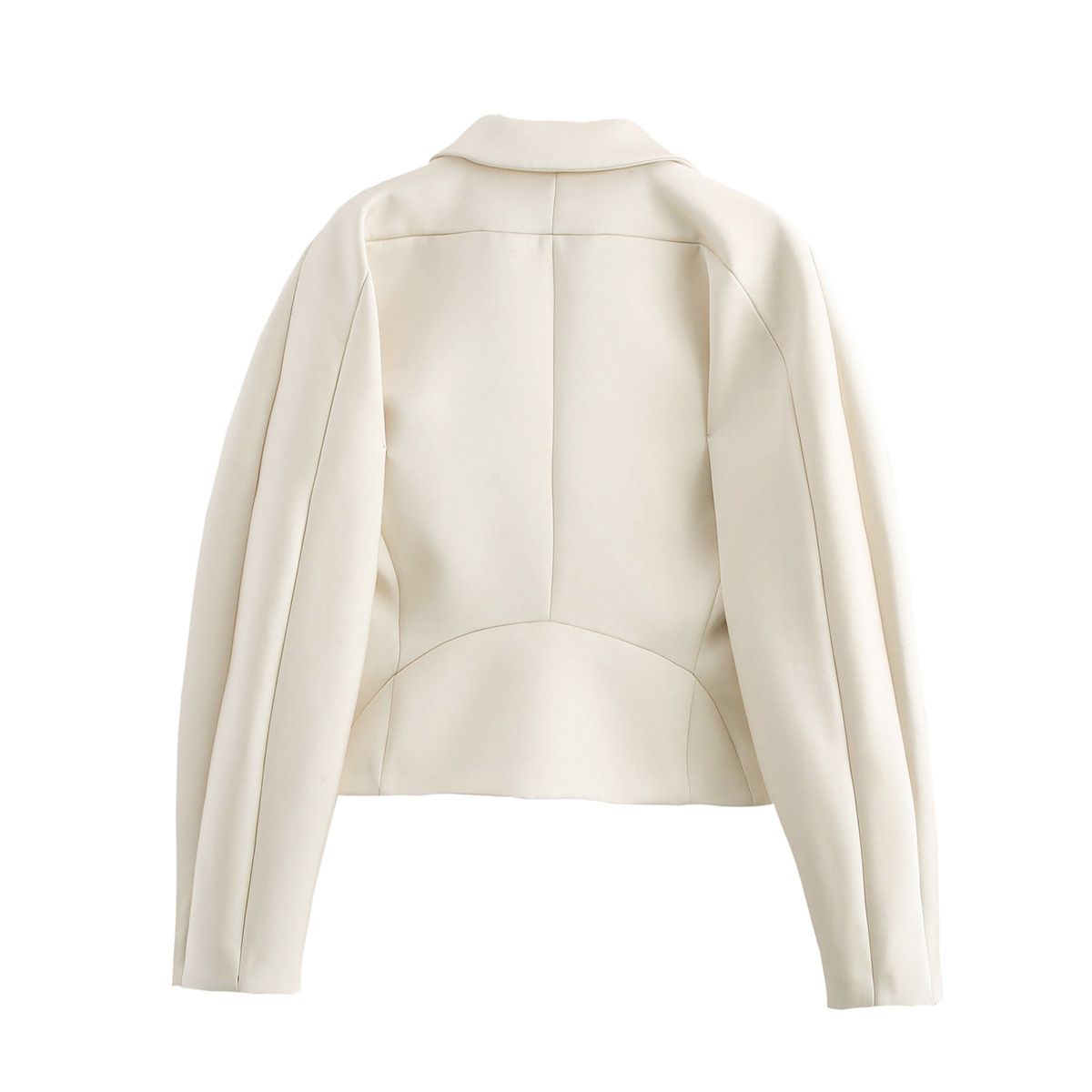 Fashionable One-button Silk Satin Texture Short Waist-tight Suit Jacket