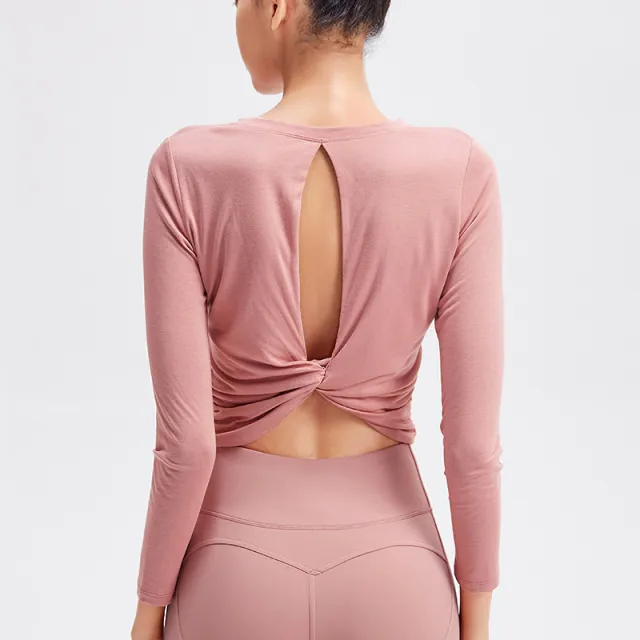Running Quick Drying Clothes With A Beautiful Back Top Deep Bean Yarn S - Shop at LoveMi