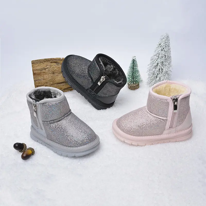 Children's Winter New Velcro Plus Velvet Snow Boots