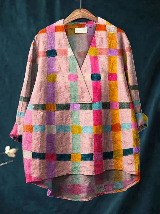 Fashion Digital Printing Large Wide V neck Top N3 Xxxl - Shop at LoveMi