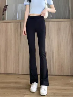 Black Weila Shark Pants Women's High Waist Stretch - K050Vans No Pocket - View 1