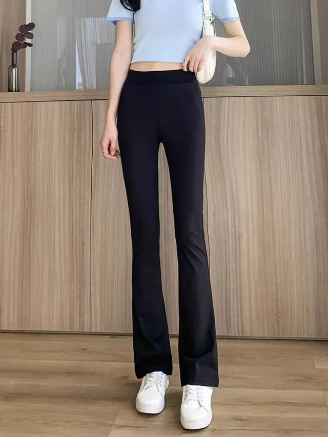 Black Weila Shark Pants Women's High Waist Stretch K050Vans No Pocket - Shop at LoveMi