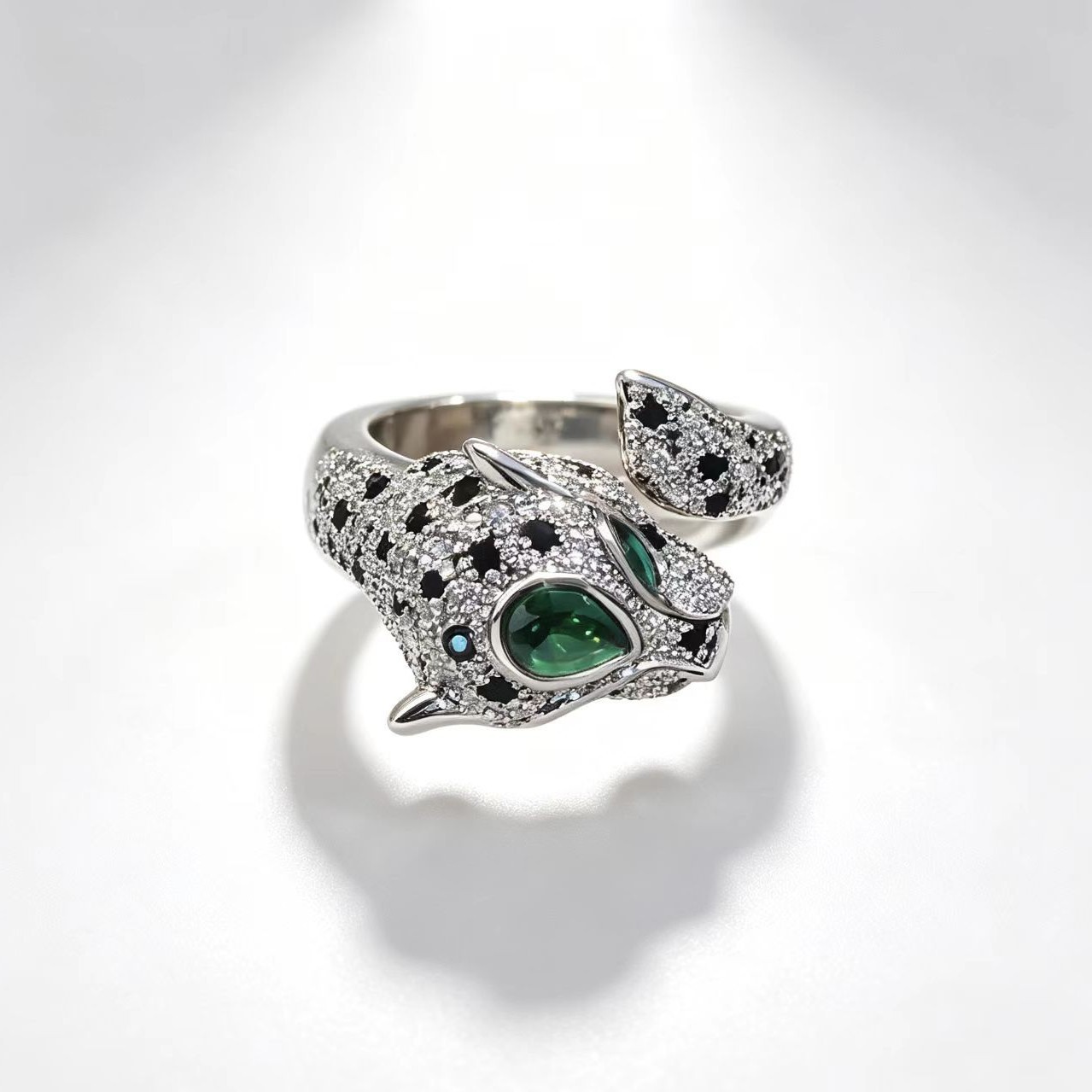 Leopard Zircon Statement Ring