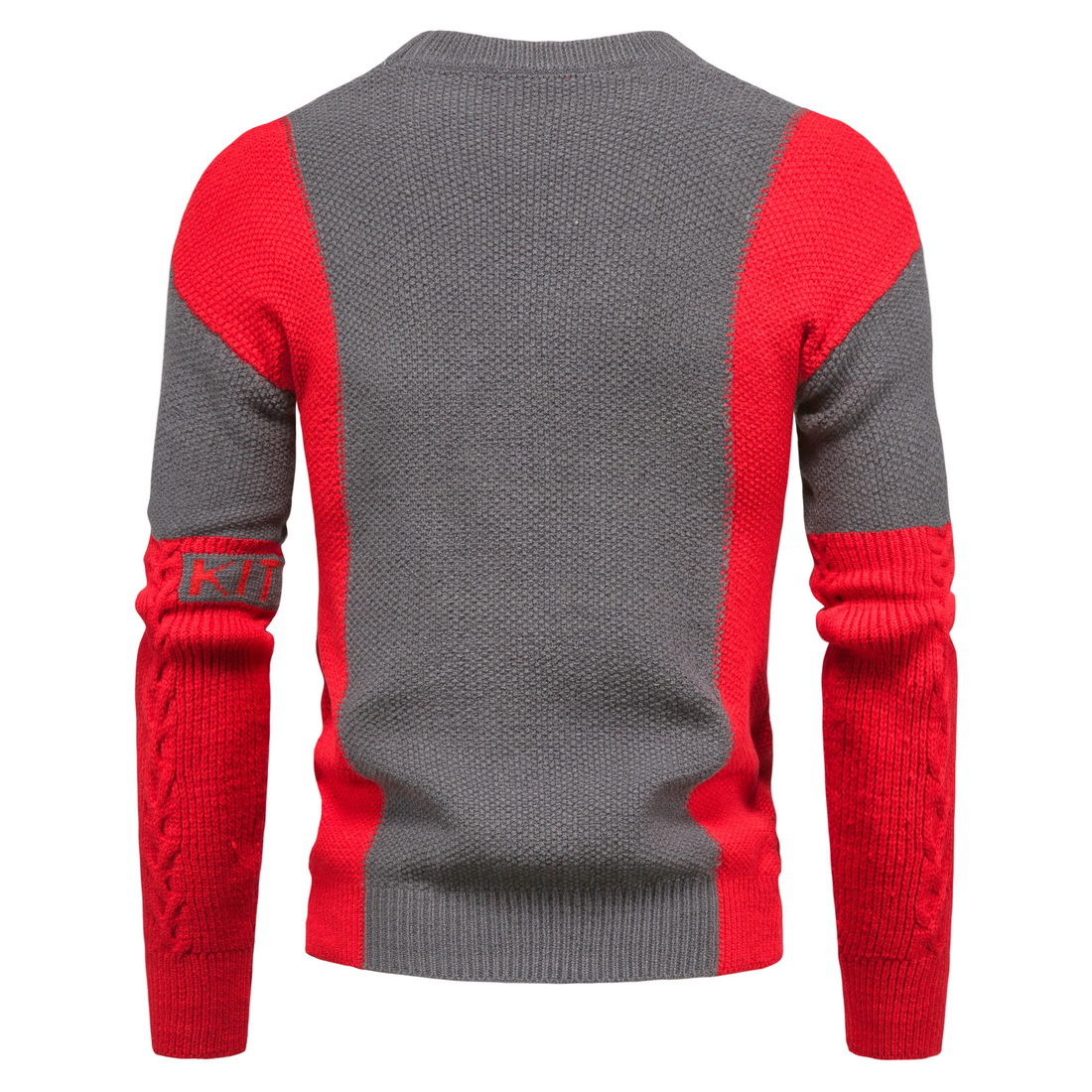 Title 4, Herren Casual Slim Strickpullover Mode Kontrast...