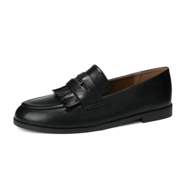 British Style Retro Round Toe Women's Loafers Black - Shop at LoveMi