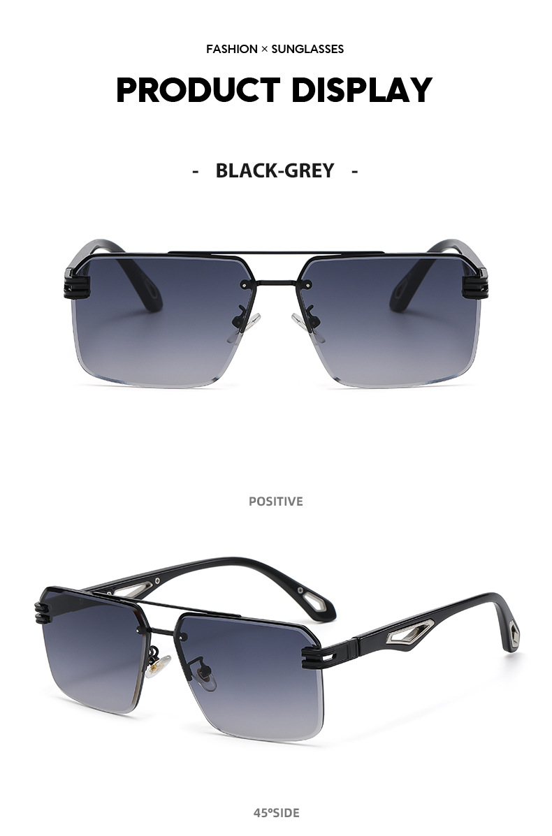 Title 7, Frameless Cut-Edge Double-Bridge Sunglasses