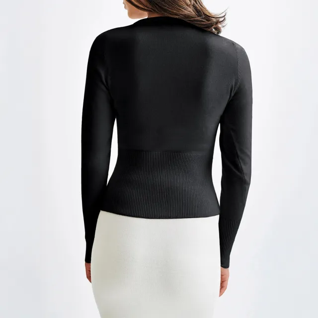 European And American Casual Solid Color Long sleeved Shirt Black - Shop at LoveMi