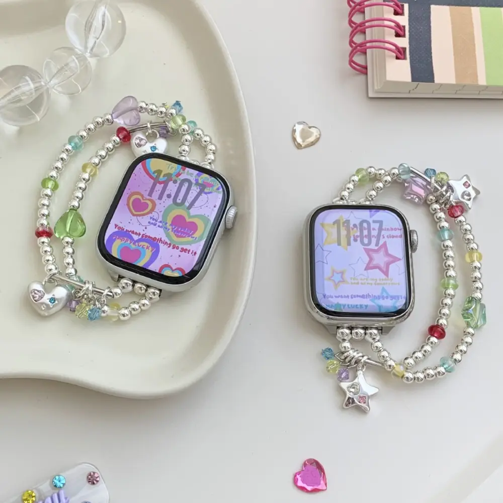 Colorful Heart and Star Watch Strap