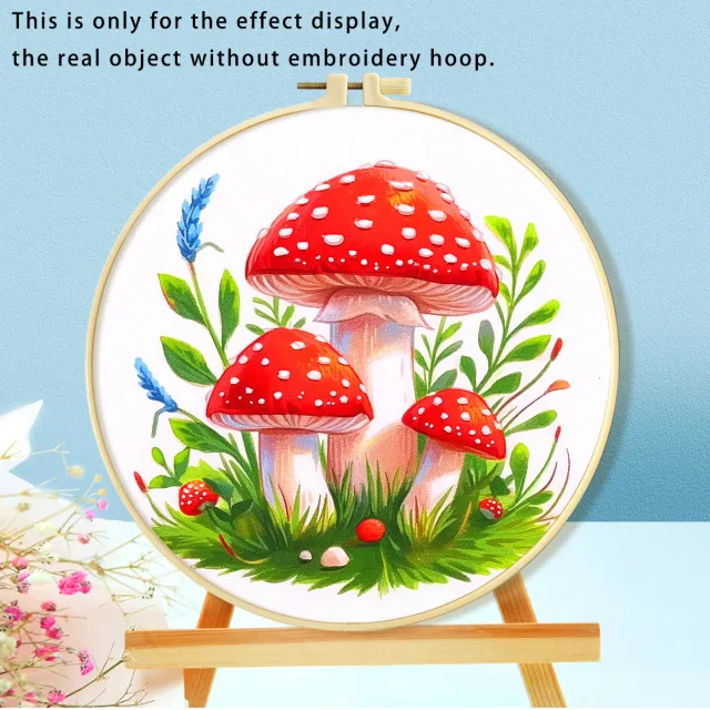 Mushroom Embroidery Handmade Material Package DIY Kit Cute Small Mushroom - Shop at LoveMi