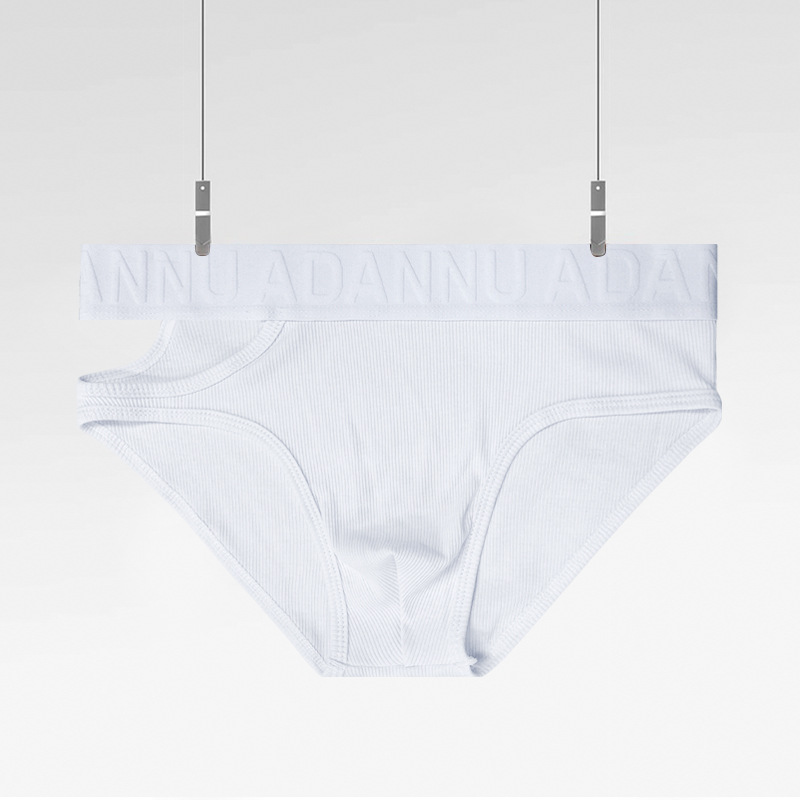 سروال داخلي رجالي قطني رياضي بتصميم مثلث غير متماثل وخطوط منخفضة الخصر