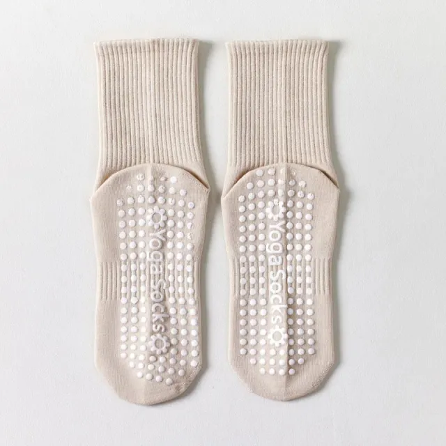 Yoga Silicone Women's Glue Dispensing Non slip Socks Khaki - Shop at LoveMi