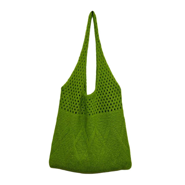 Bag Knitted Shoulder Bag Large Capacity Totes Vintage Green - Shop at LoveMi