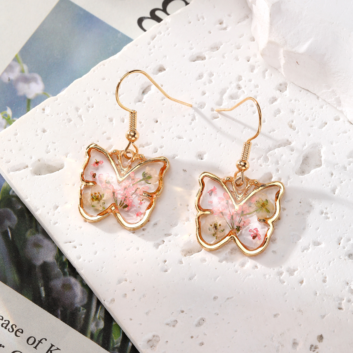 New Pastoral Style Series Dried Flower Earrings