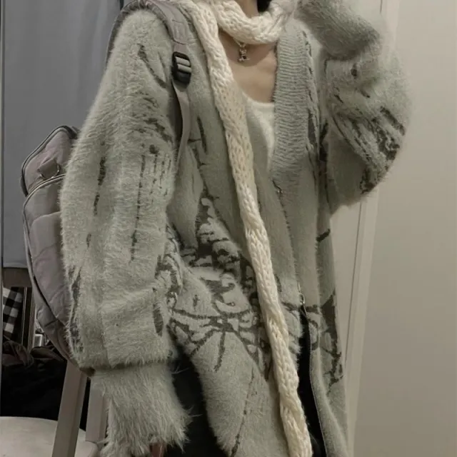 Women's Fashion Loose Sweater Coat Gray - Shop at LoveMi