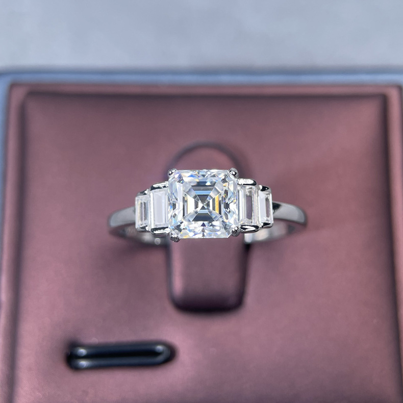 Mozan For Women S925 Silver Small Square Cut Diamond Ring 6ba52368 Af83 48d9 9f63 Dadfab86ed3f