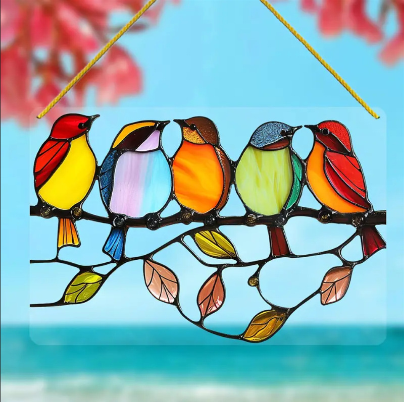 Title 1, Flat Color Bird Acrylic Wall Pendant