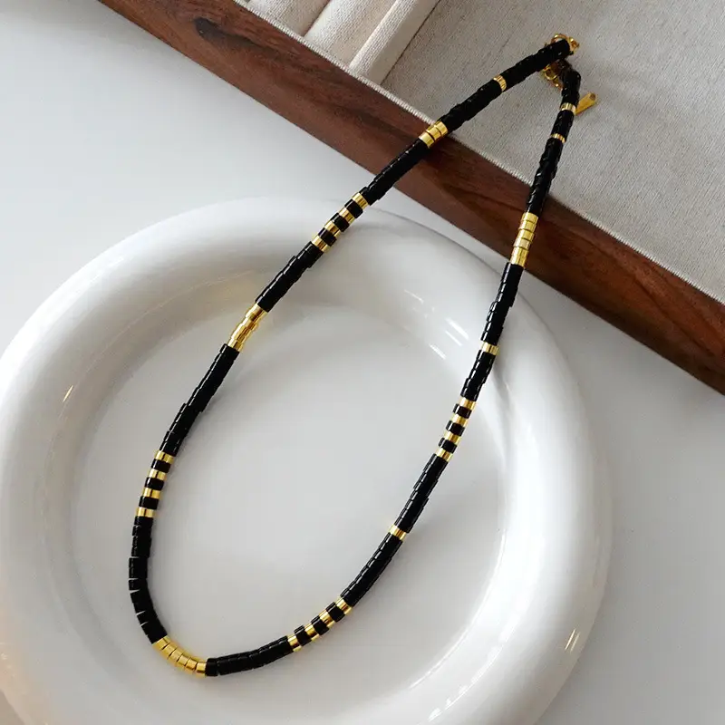 Natural Stone Pearl Necklace For Women Vintage Twin