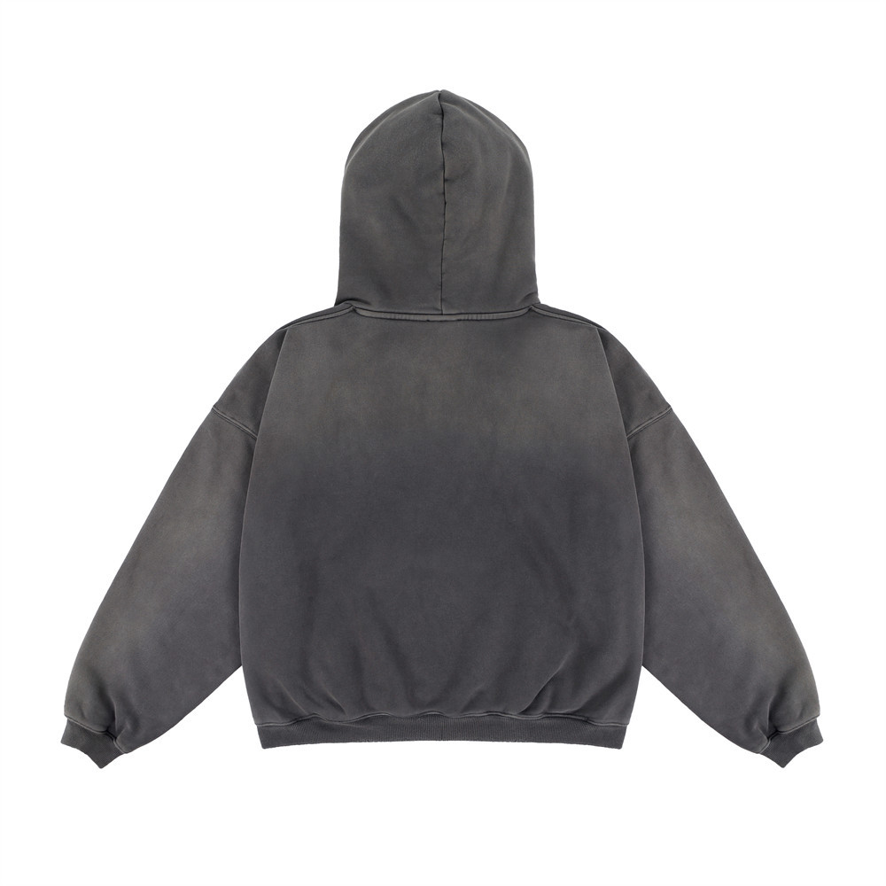 Gradient Inkjet Hooded Fleece Lined Sweater Men