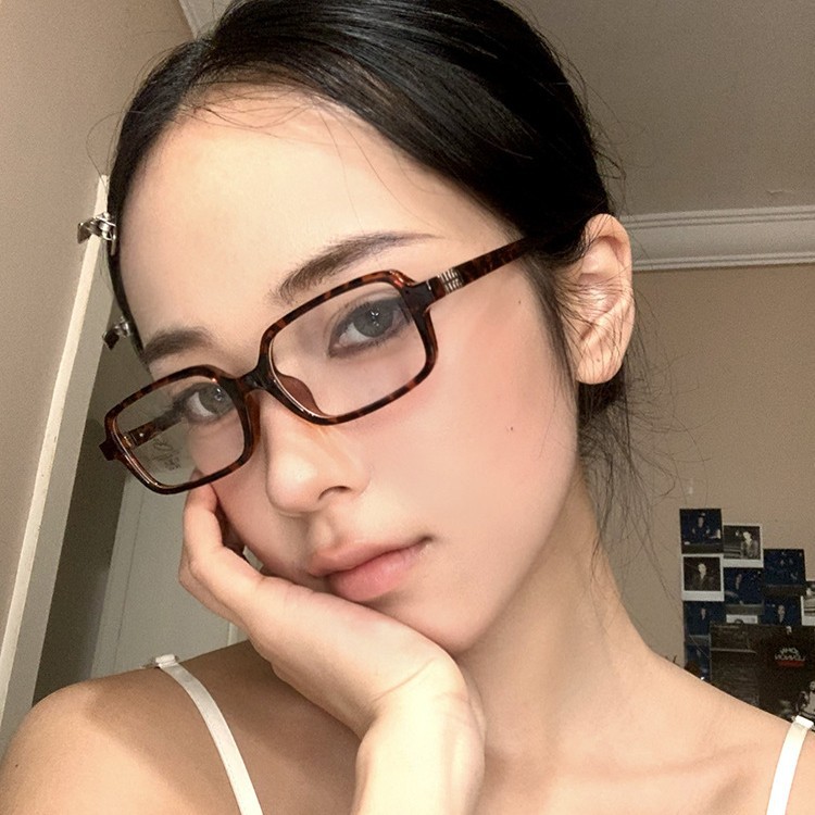 Womens Retro Small Square Plain Glasses Frame - Image 4