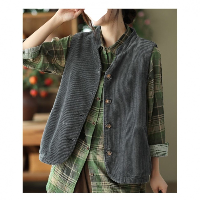 Women's Double-layer Corduroy Vest
