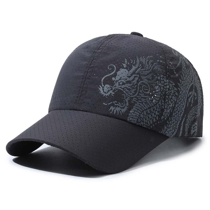 Hat Men's Chinese Style Printed Dragon Baseball Cap Polyester - Image 8