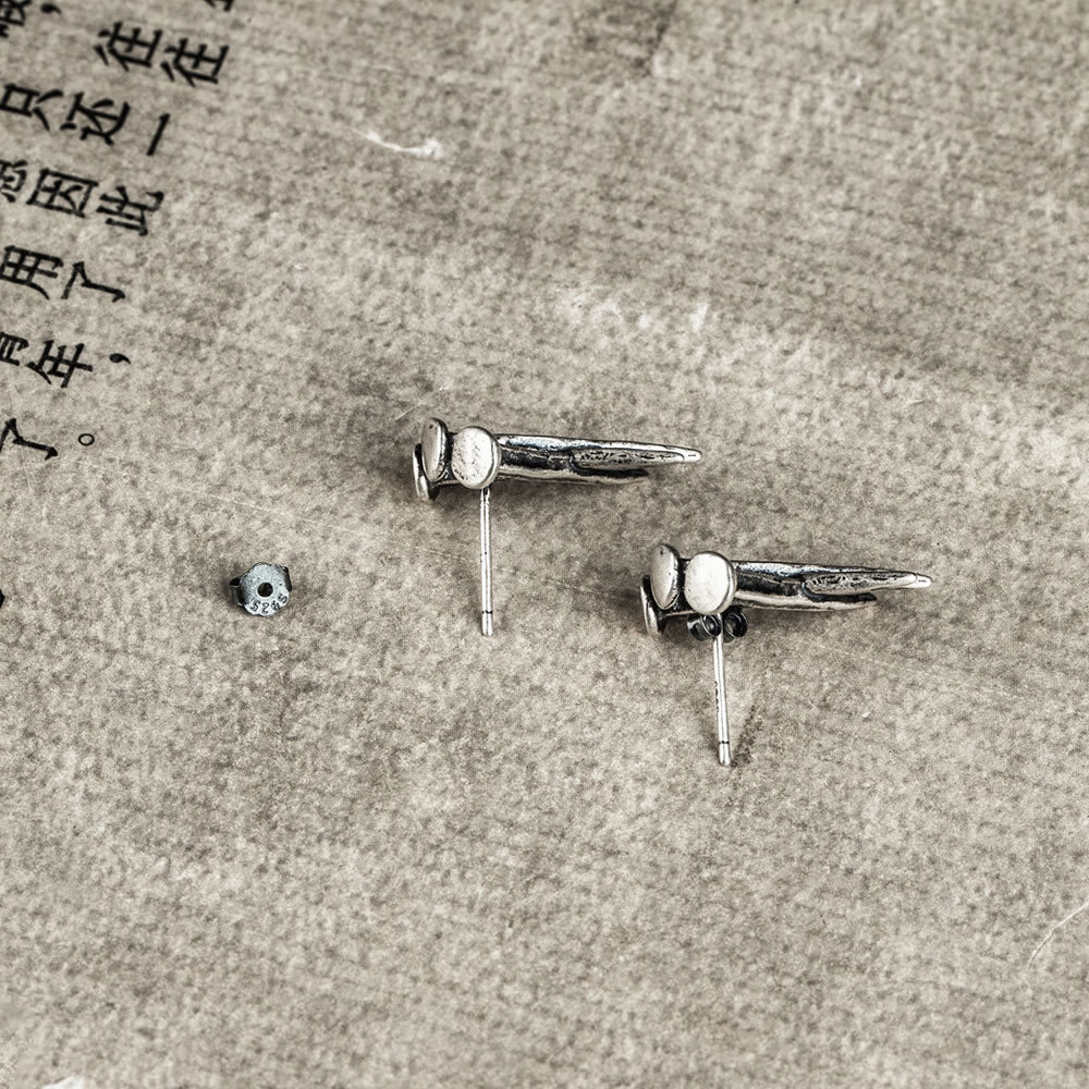 Title 3, S925 Sterling Silver Nail Stud Minđuše Ornament