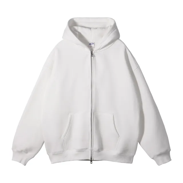 Loose Fashion Brand Hooded Men's Sweater Fleece lined Thickened White - Shop at LoveMi