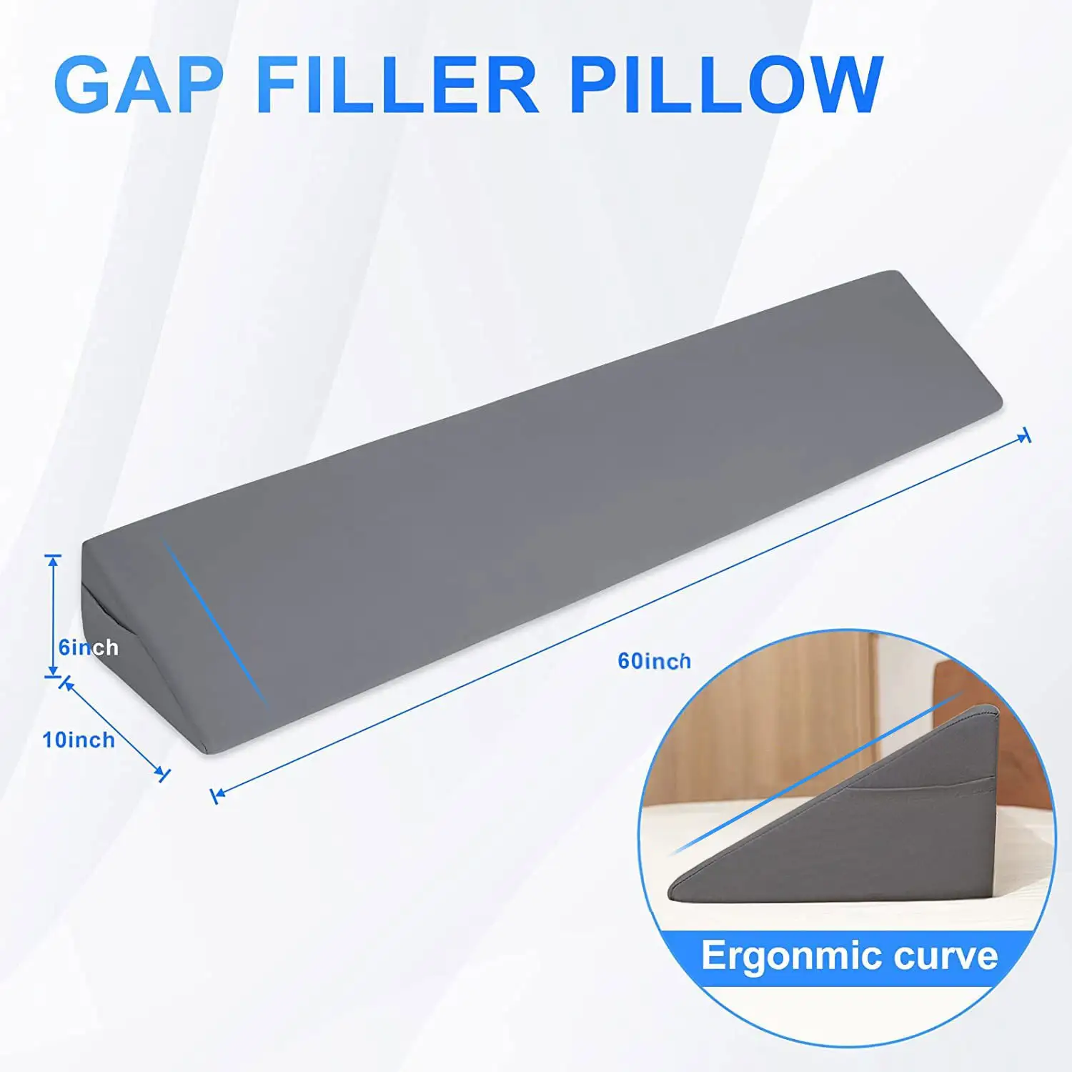 Bedside Triangle Wedge With Pocket Bed Seam Filled Sponge Right Angle Pillow