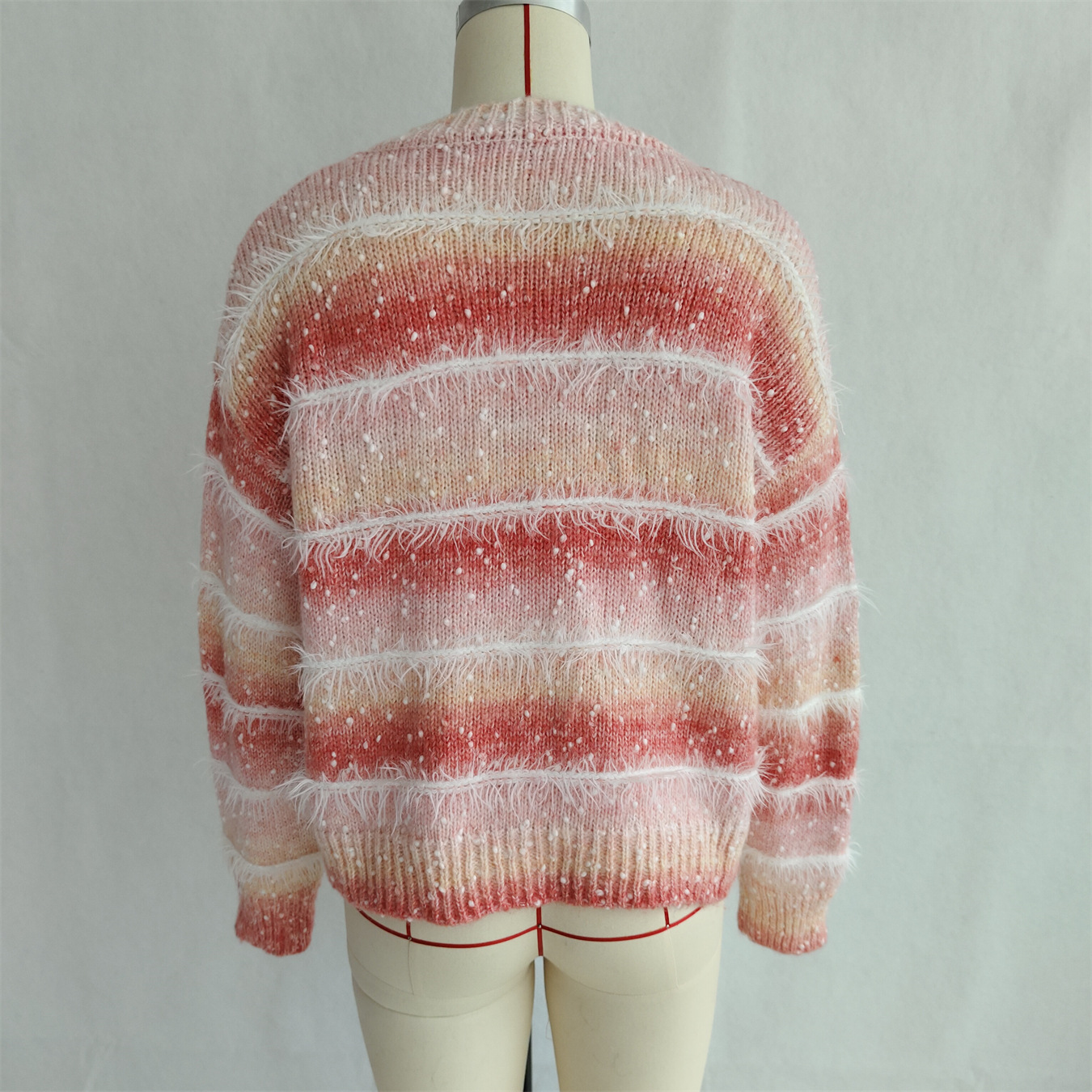 Striped Rainbow Pullover Gradient Cute Round Neck Sweater