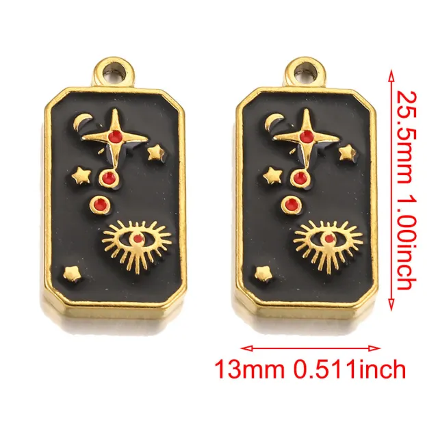Stainless Steel Rectangular Tarot Star Pendant - Shop at LoveMi