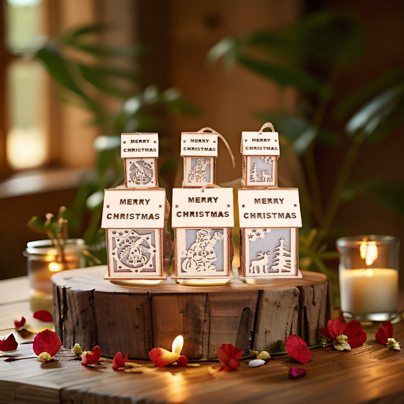 Christmas Wooden Luminous Decoration Props