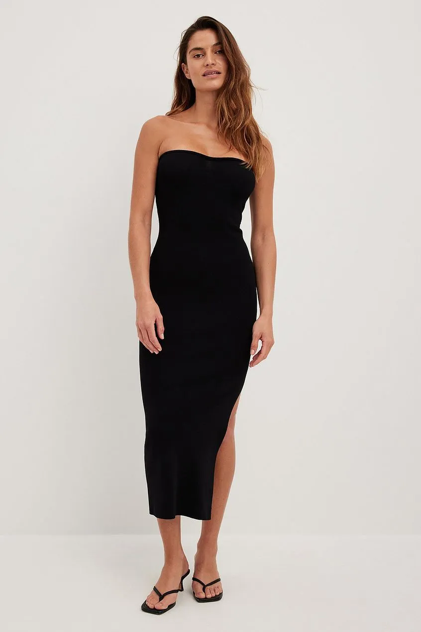 Women's Graceful Tube Top Long Dress Off-shoulder Sexy - Black