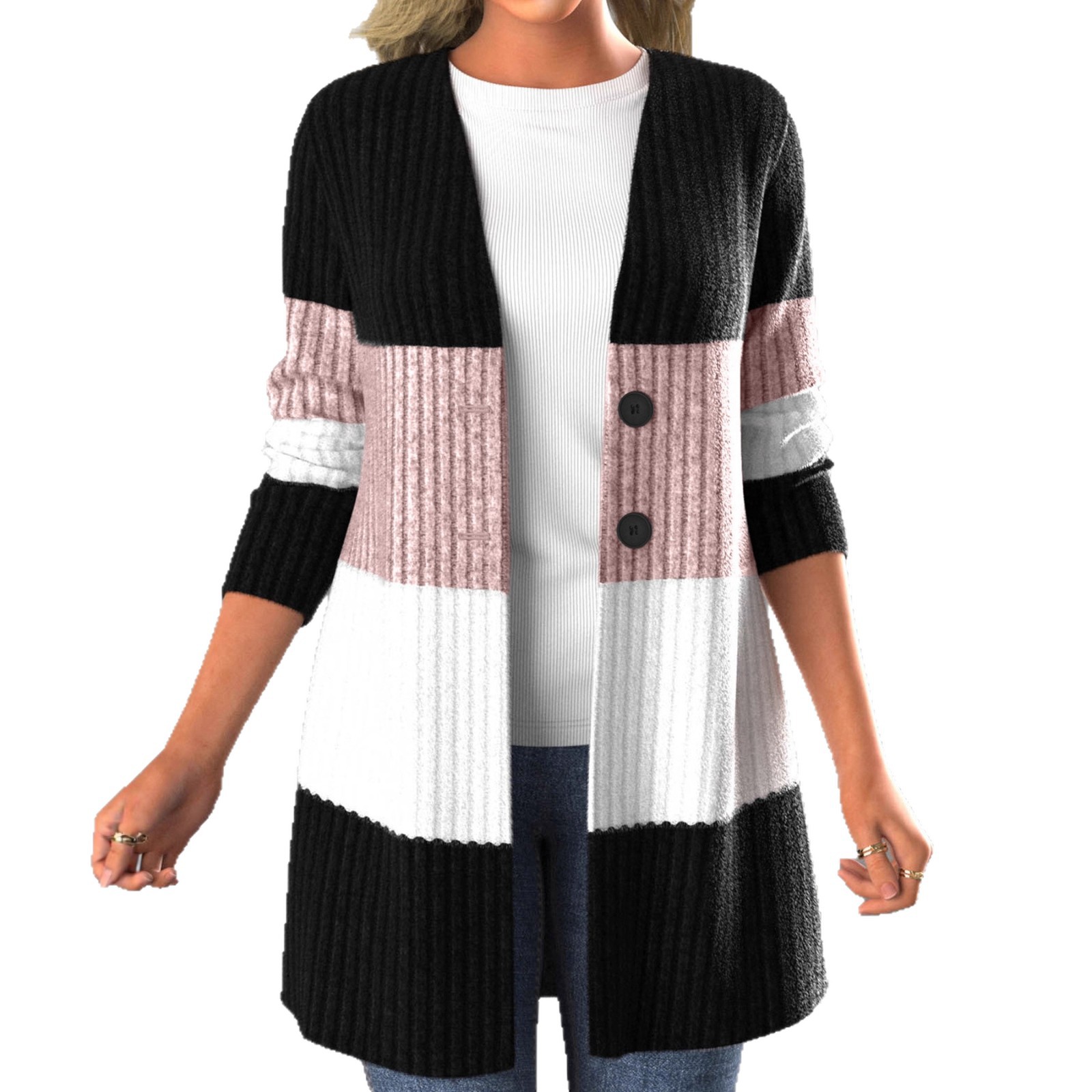 Women's Long-sleeve Striped Bohemian-style Jacket - Image 5