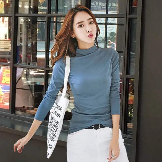Bottoming Shirt Slim Fit Versatile Inner Match Top Haze Blue - Shop at LoveMi