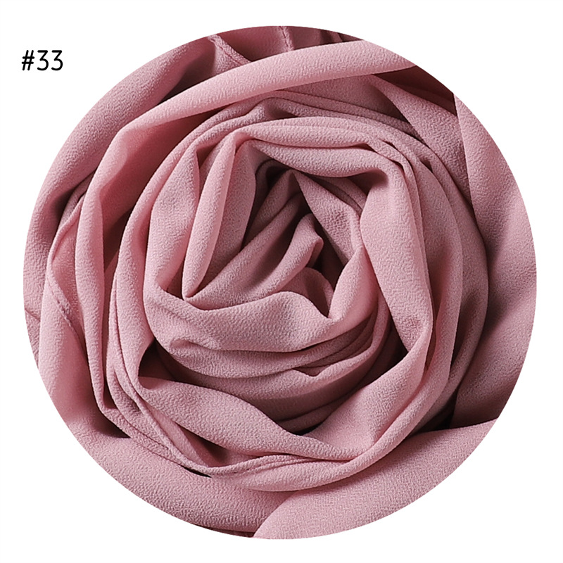 Solid Color Pearl Chiffon Scarf Head Covering Monochrome