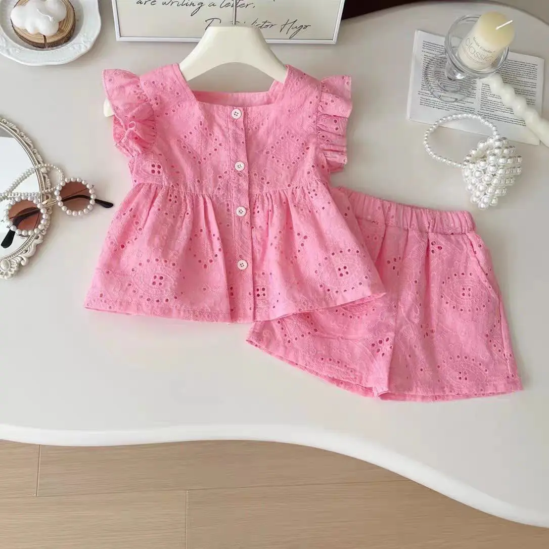 Girls Cotton Sleeveless Top Set