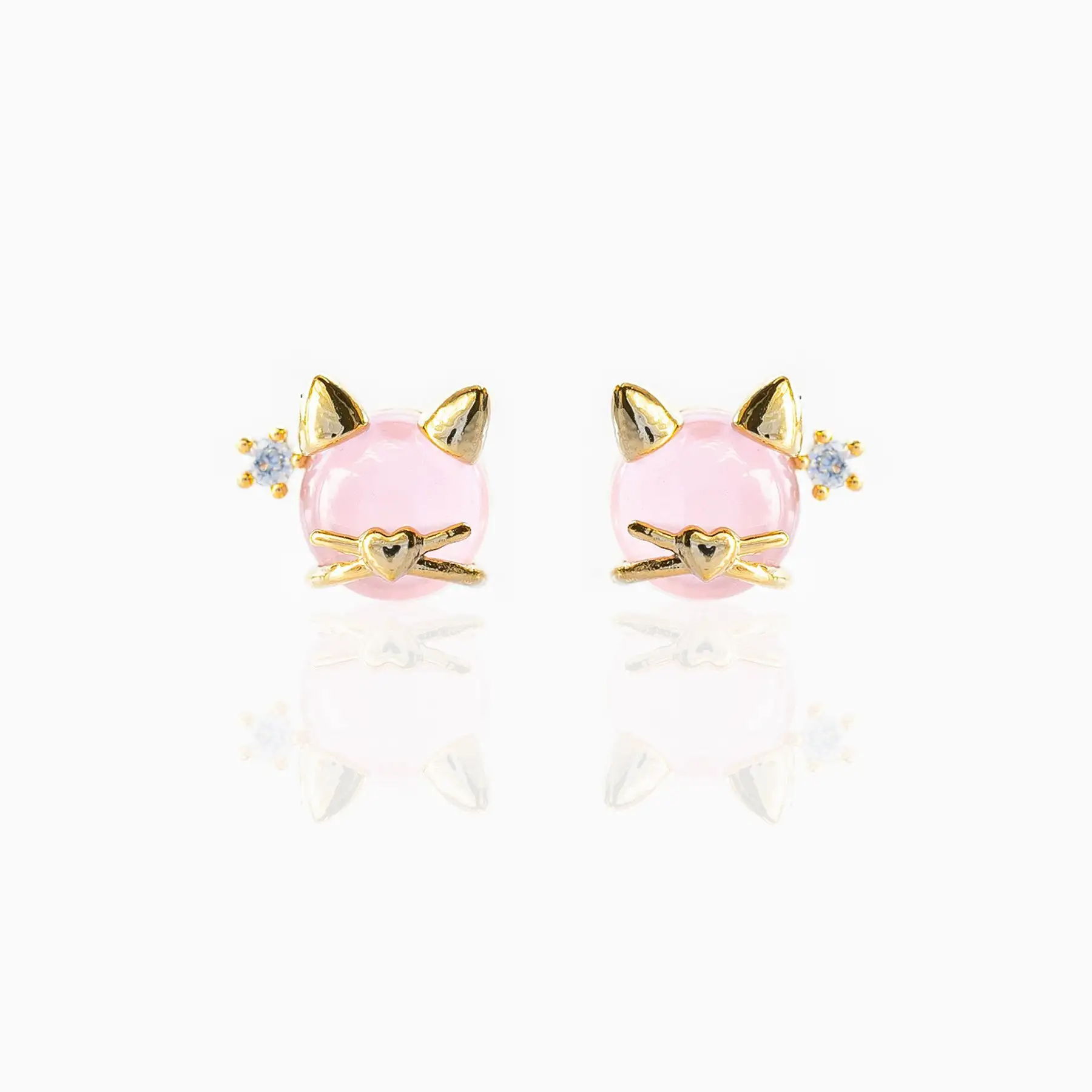 Colorful Zircon Small Animal Ear Studs
