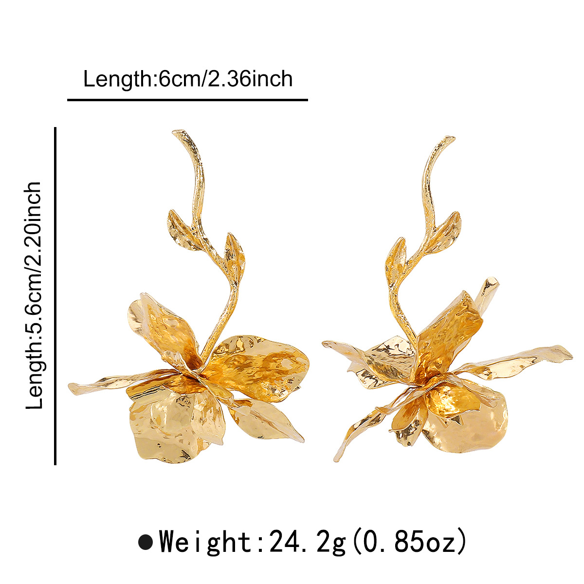 Retro-style Earrings For Women Creative Metal Floral Design